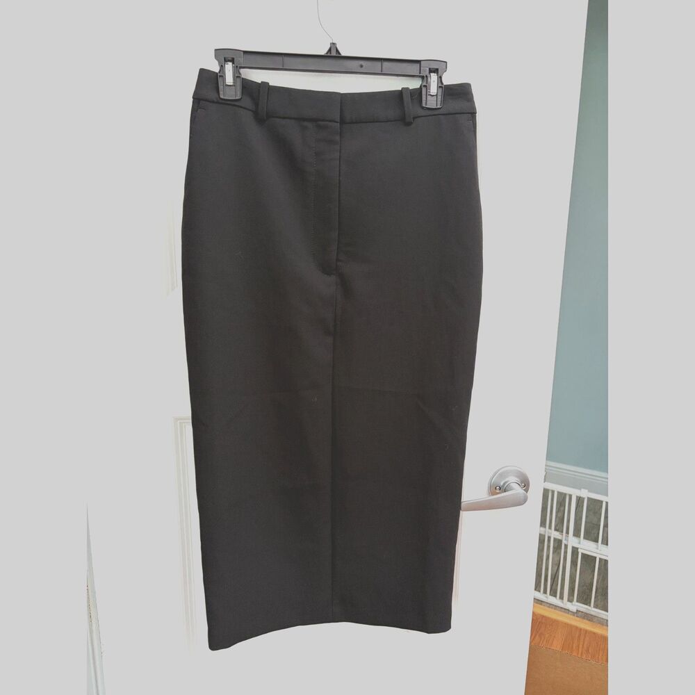 New White House Black Market Womens 4 Black Pencil Skirt Lined Back Vent Split